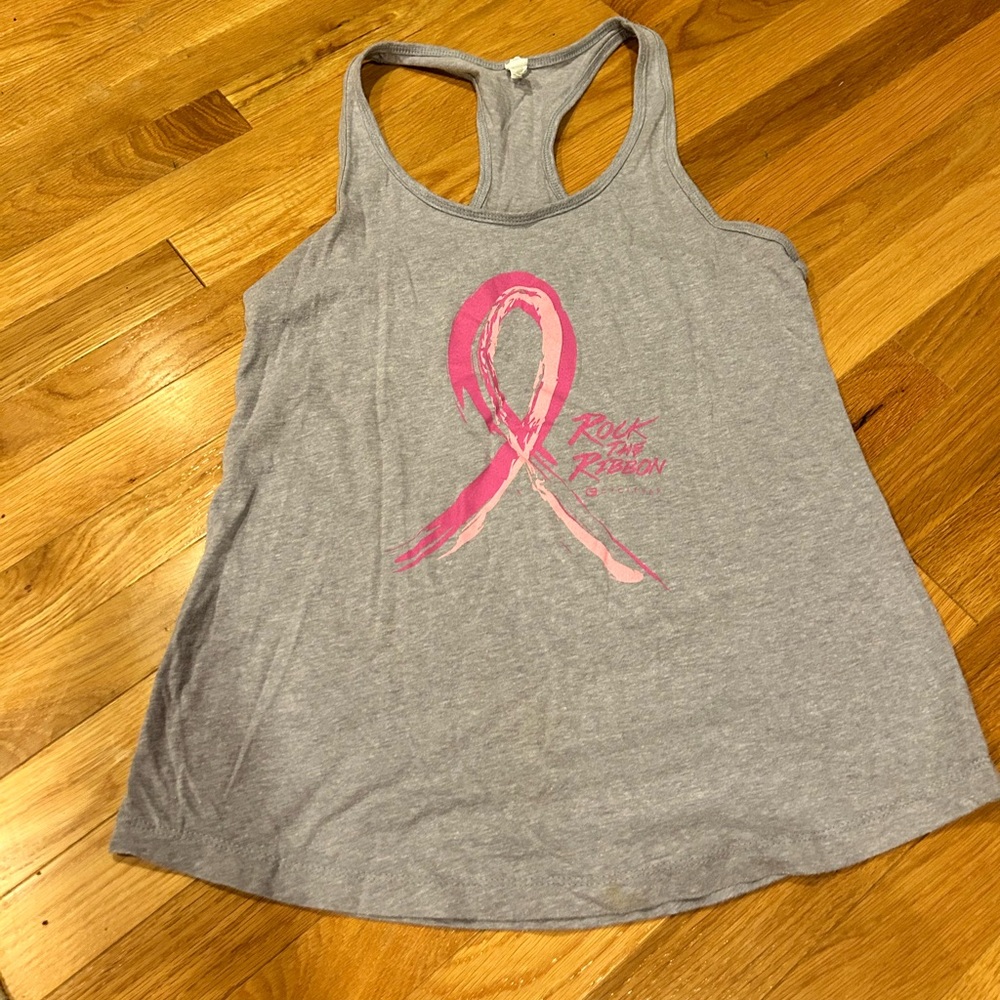 Large Cyclebar “Rock the Ribbon” Breast Cancer Racerback Tank Top